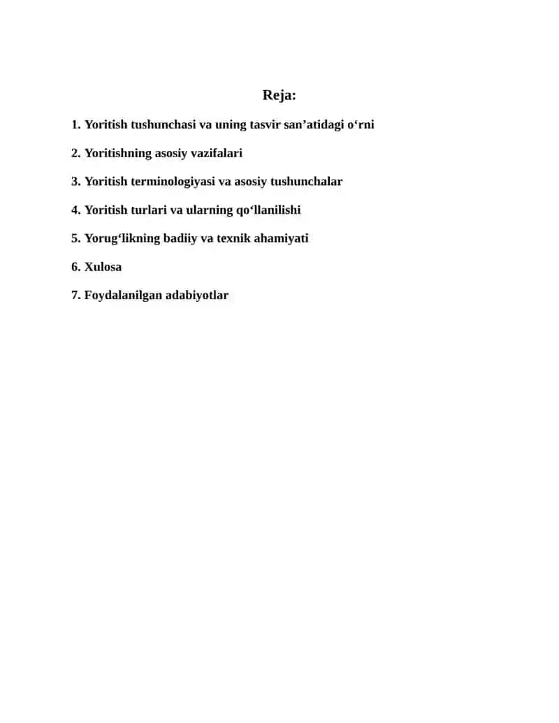 Raqamli kamera seminari fanidan MUSTAQIL ISHI 2