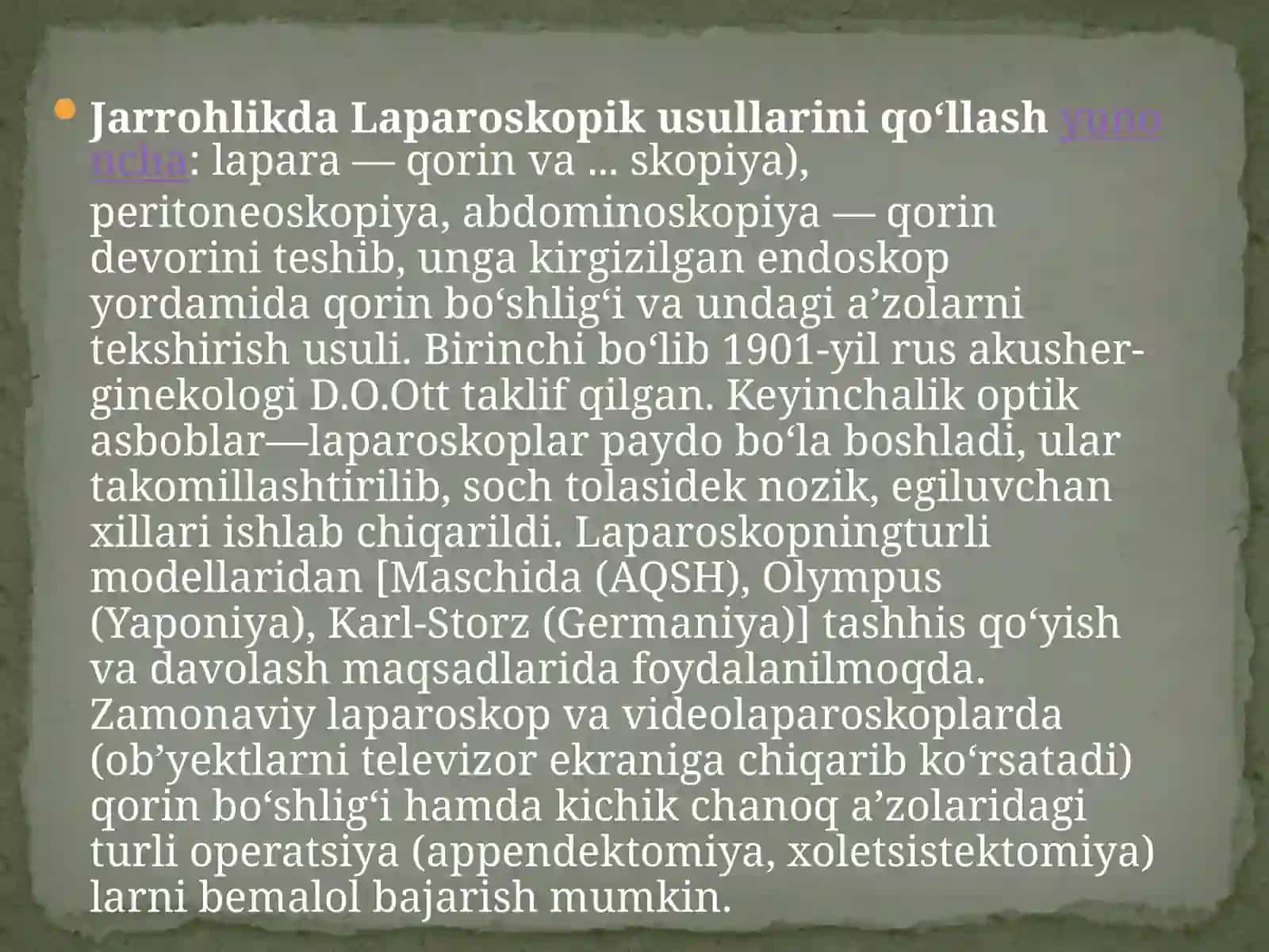LAPAROSKOPIYANING JAROHLIKDA QO‘LLANISHI 2