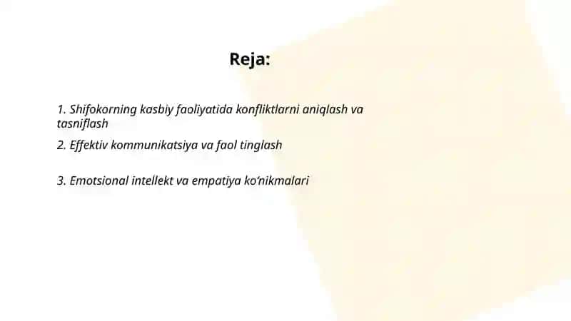 Shifokorning kasbiy faoliyatida konfliktlarni boshqarish koʻnikmalari 2