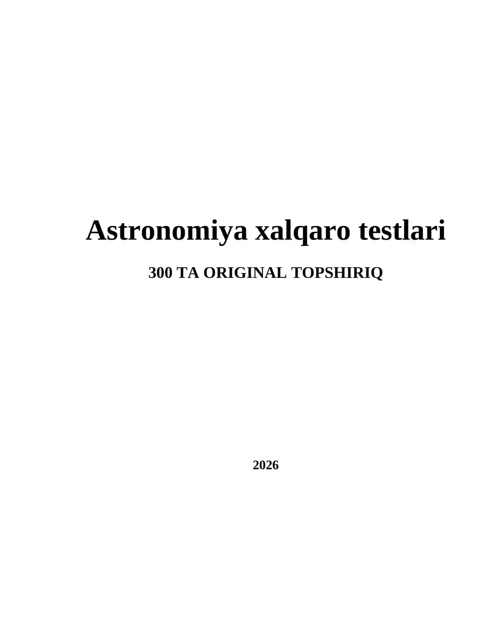 Astronomiya xalqaro testlari 2