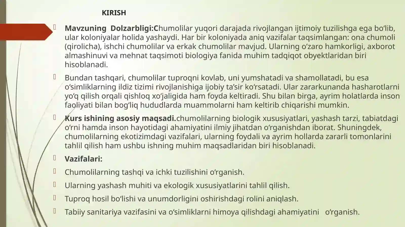 Chumolilar va ularning tabiatda va inson hayotidagi ahamiyati 2