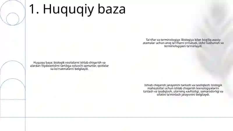 Biologik Faol Moddalarning Larning Qonunchilik Va Normativ Bazasi.Atamalar Va Tariflar.Ishlab Chiqarishda Texnologik Sxemasini Tanlash Va Asoslash 2