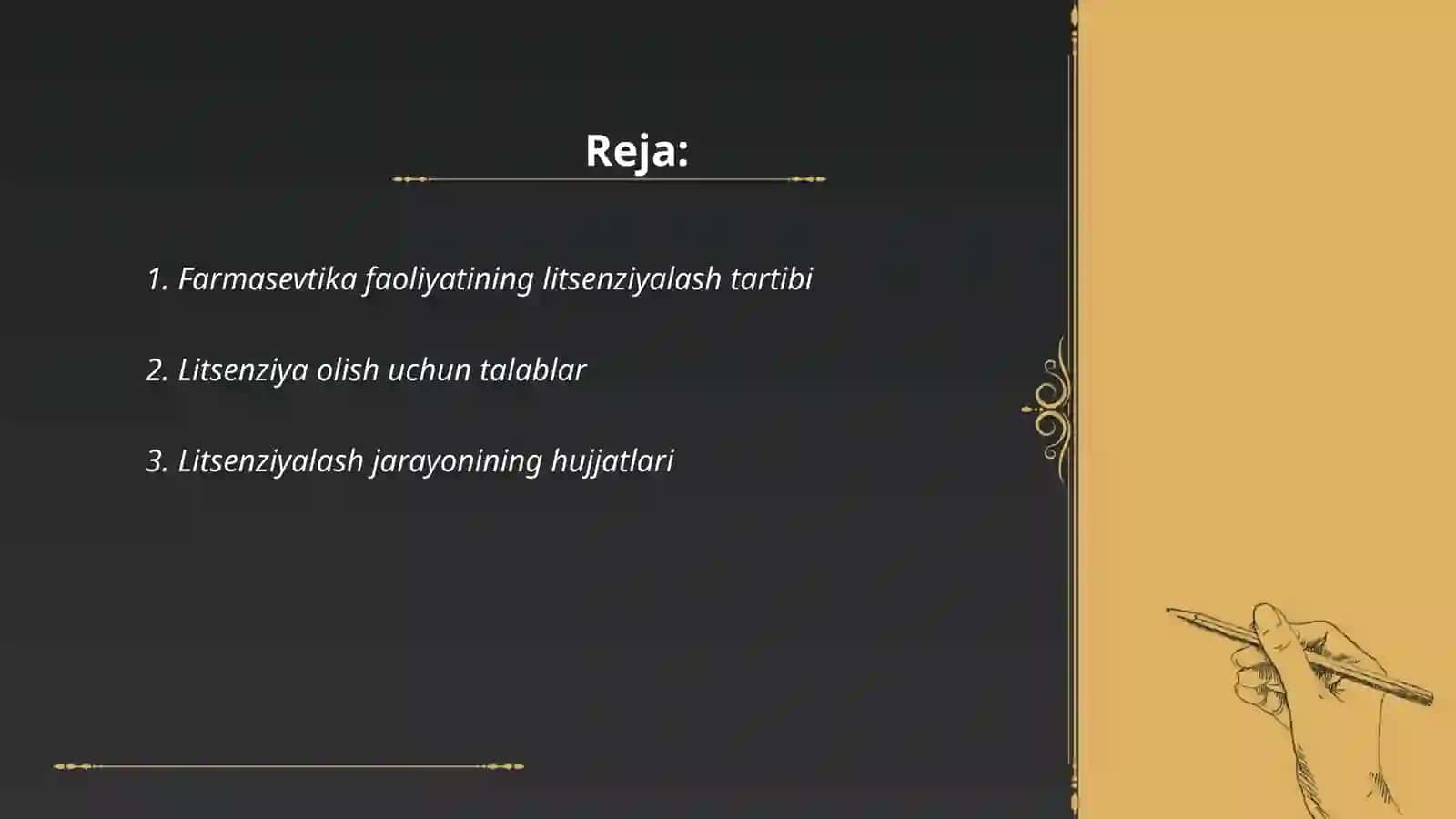 Farmasevtika faoliyatini ayrim turlarini litsenziyalash to'g'risidagi qonun va uning moddalari 2