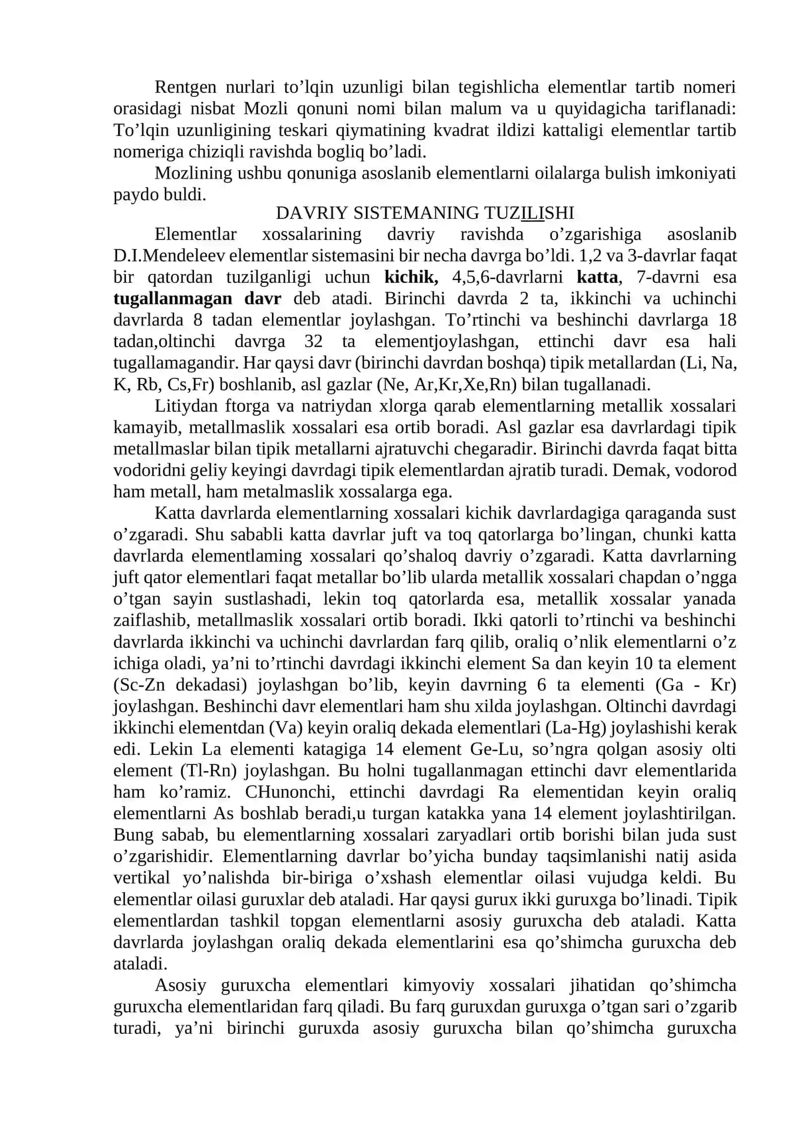 Elementlarning zamonaviy davriy sistemasi 2