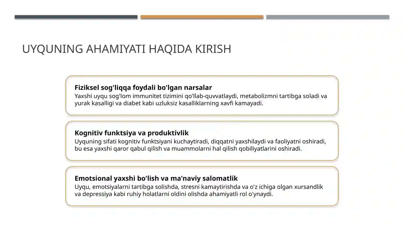 Uyqu va uning ahamiyati 2