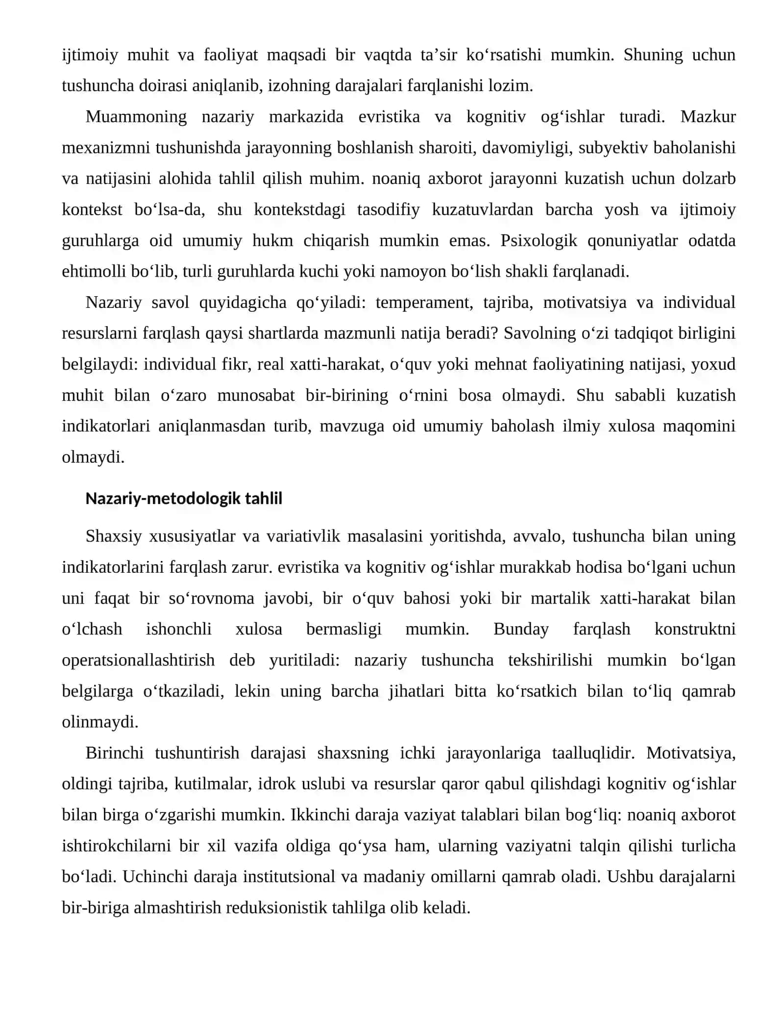 QAROR QABUL QILISHDAGI KOGNITIV OG‘ISHLARNING INDIVIDUAL FARQLARI 2