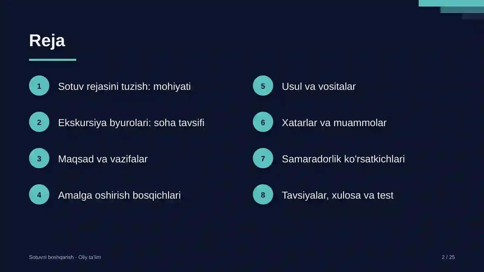 ekskursiya byurolarida sotuv rejasini tuzish 6867 2