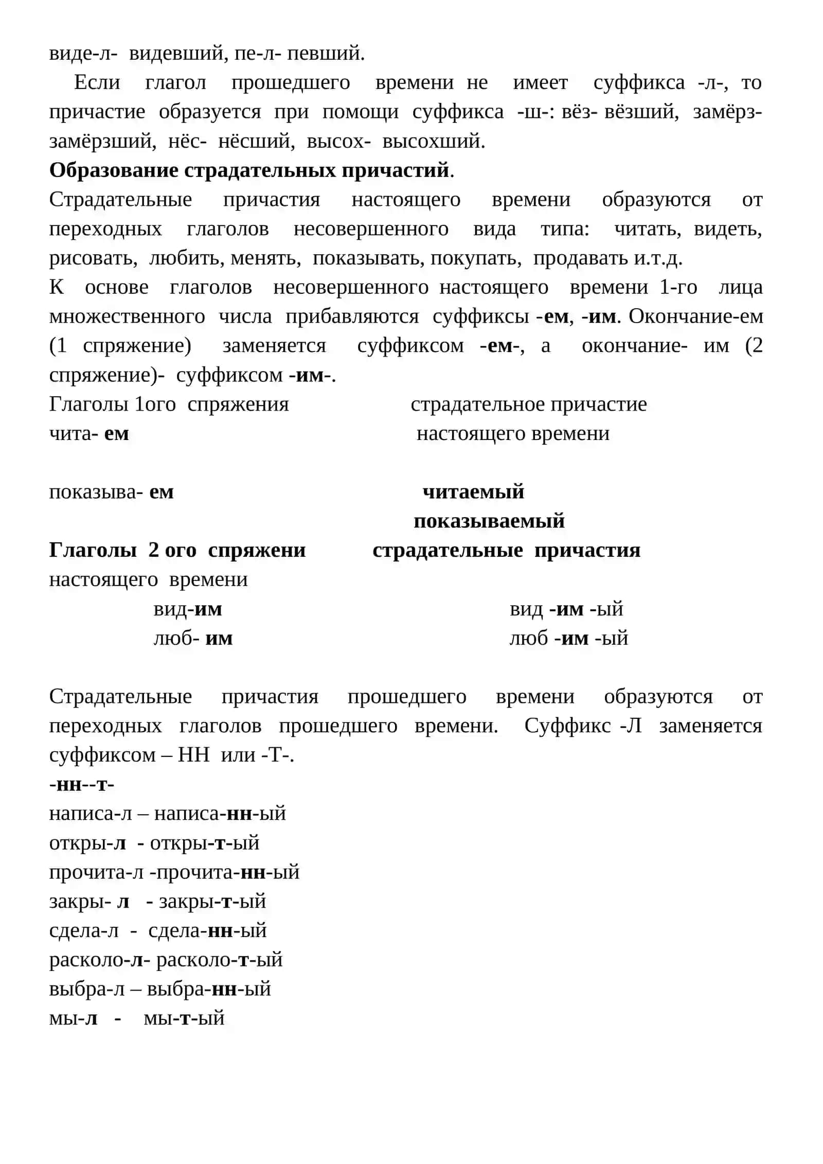 Действительные и страдательные причастия 2