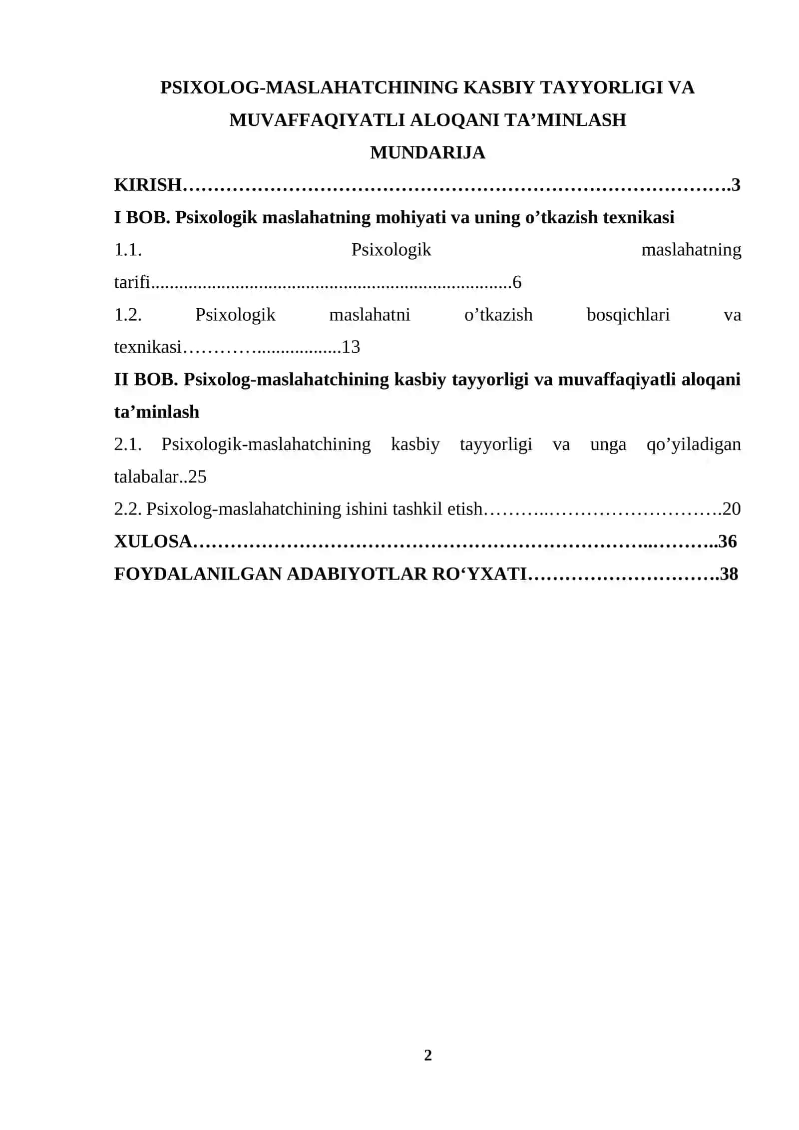 PSIXOLOG-MASLAHATCHINING KASBIY TAYYORLIGI VA MUVAFFAQIYATLI ALOQANI TA’MINLASH 2