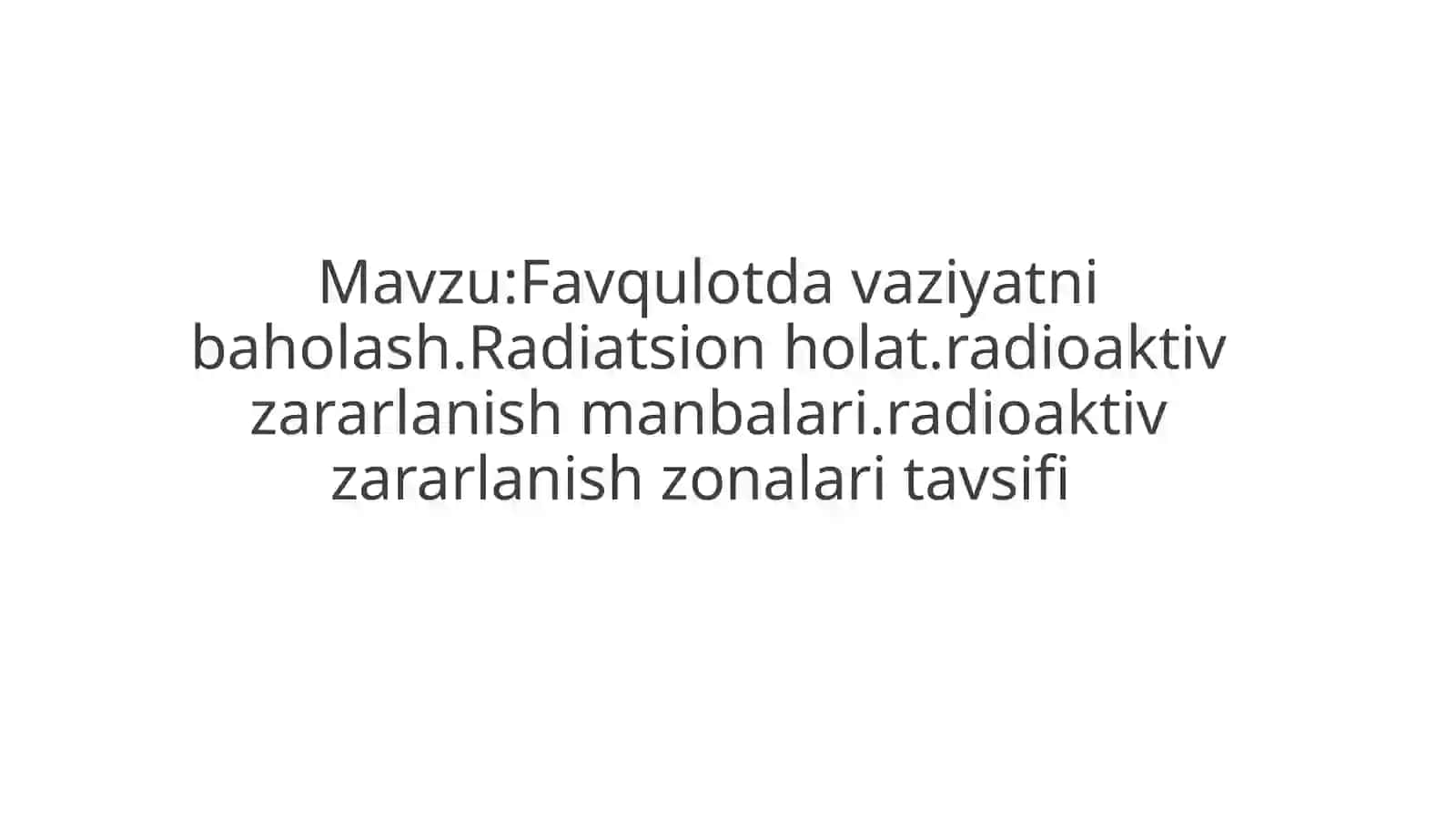 Favqulodda vaziyatni baholash 2