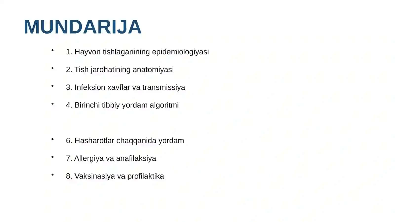 HAYVON TISHLAGANING EPIDEMIOLOGIYASI 2