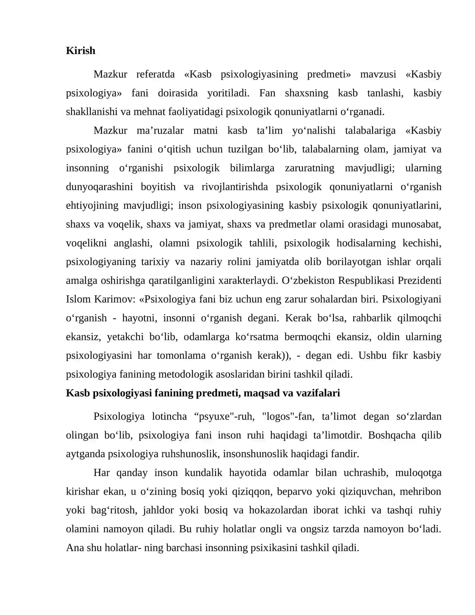 Kasb psixologiyasining predmeti 2