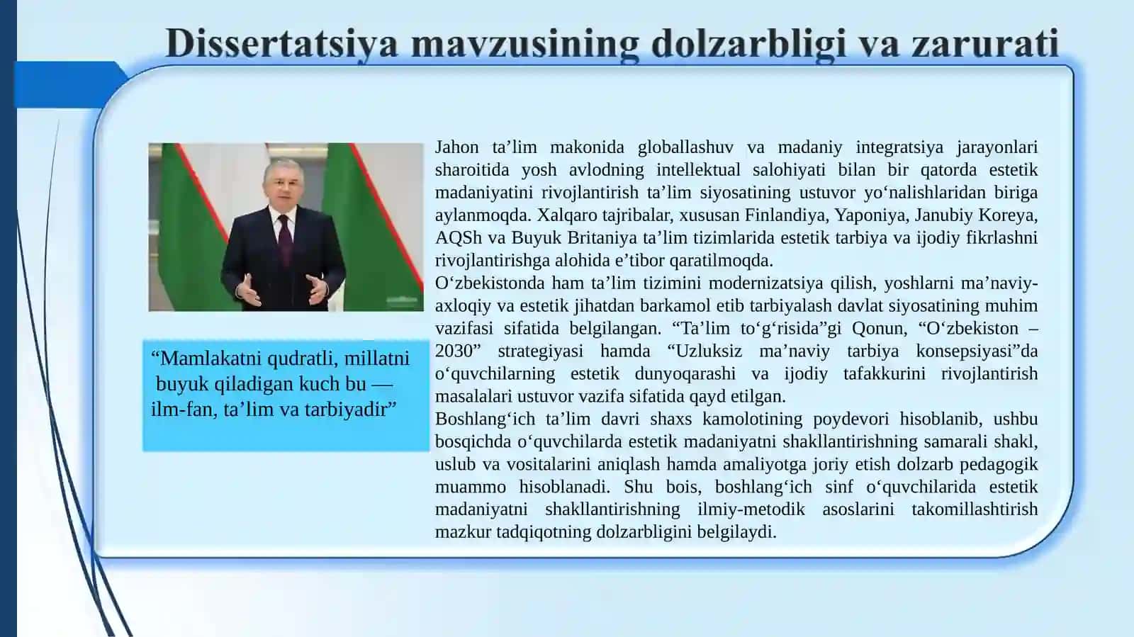 "Estetik madaniyat shakllantirishning shakl, uslub va vositalari" 2