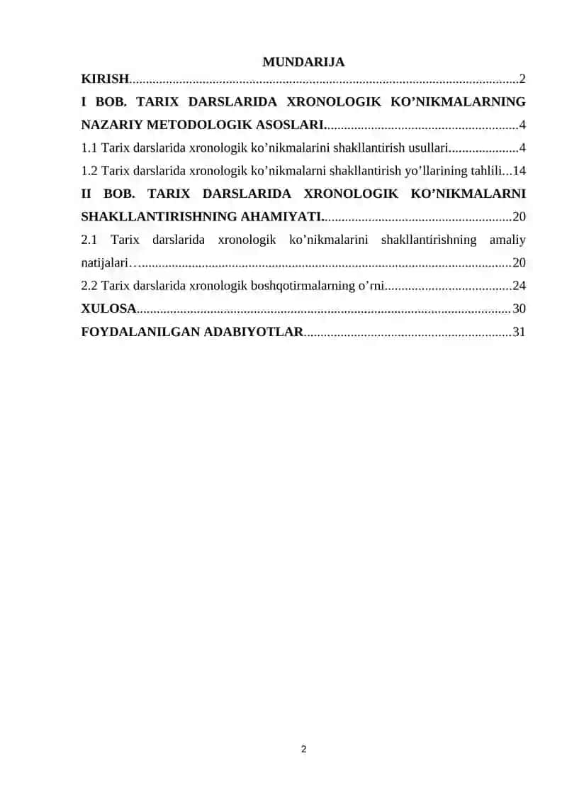 TARIX DARSLARIDA XRONOLOGIK KO’NIKMALARNING NAZARIY METODOLOGIK ASOSLARI 2