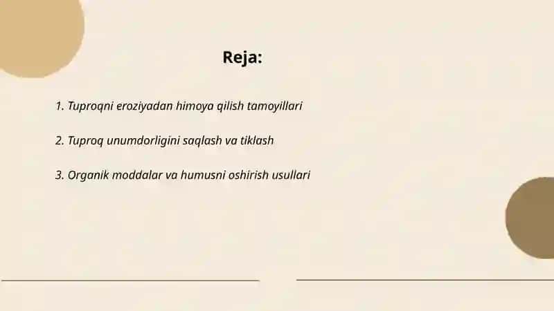 Tuproq va biosferani saqlashni asosiy tamoyillari 2