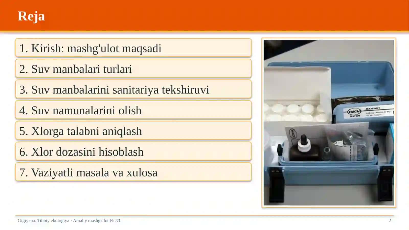 Gigiyena. Tibbiy ekologiya · Amaliy mashg'ulot № 33 2