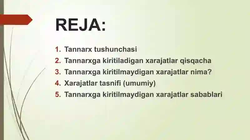 Mahsulot tannarxiga kiritilmaydigan xarajatlar tarkibi 2