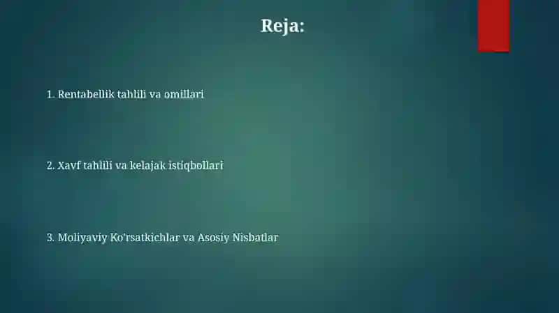 KDB bank o‘zbekiston AJning moliyaviy ko‘rsatkichlari va foyda tahlili 2