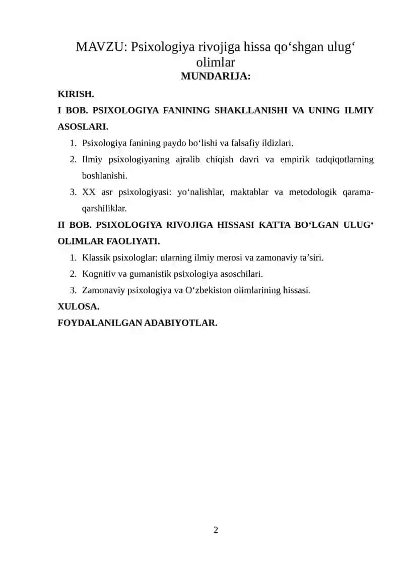 Psixologiya rivojiga hissa qoʻshgan ulugʻ olimlar. 2