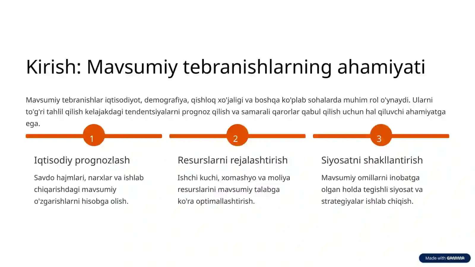 Dinamika qatorlarida mavsumiy tebranishlarni statistik o'rganish usullari 2