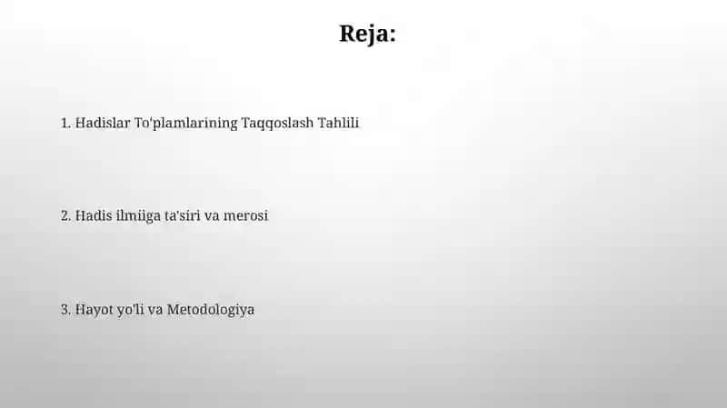 Buxoriyning Sahih al-Buxoriysi - Taqdimotlar/Huquqshunoslik 2