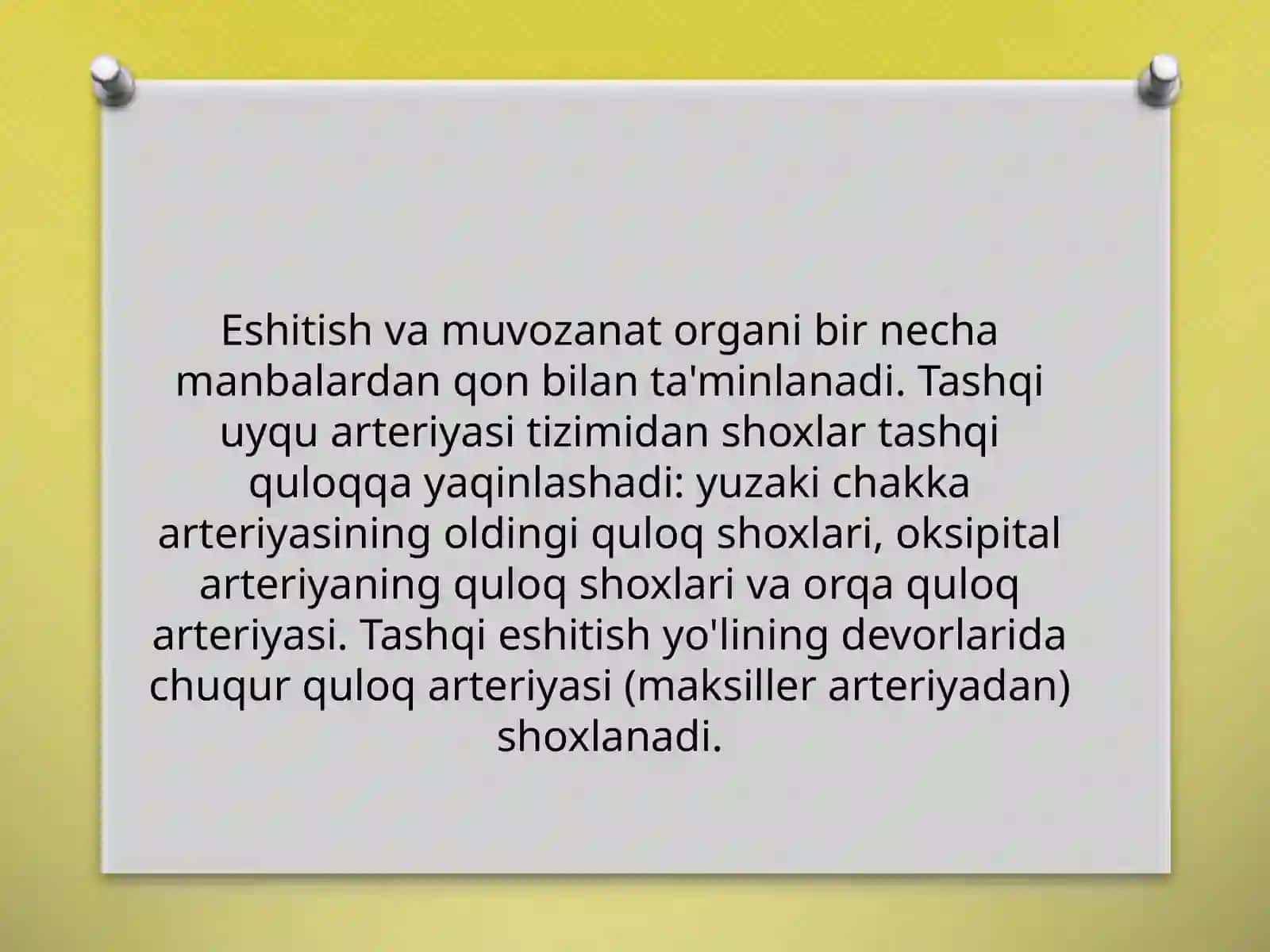 Eshitish organi içinnervasyonning hususiyatlari 2