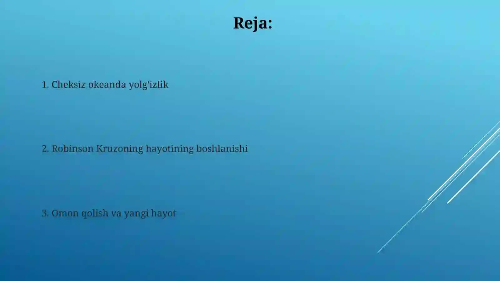 Daniel Defo ning "Robinzon Kruzo" romani 2