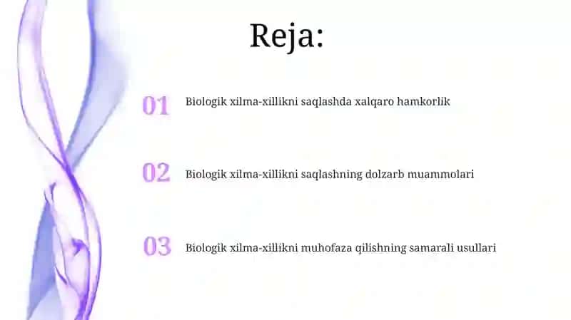 Biologik xilma xillikni asrash muomalaro 2