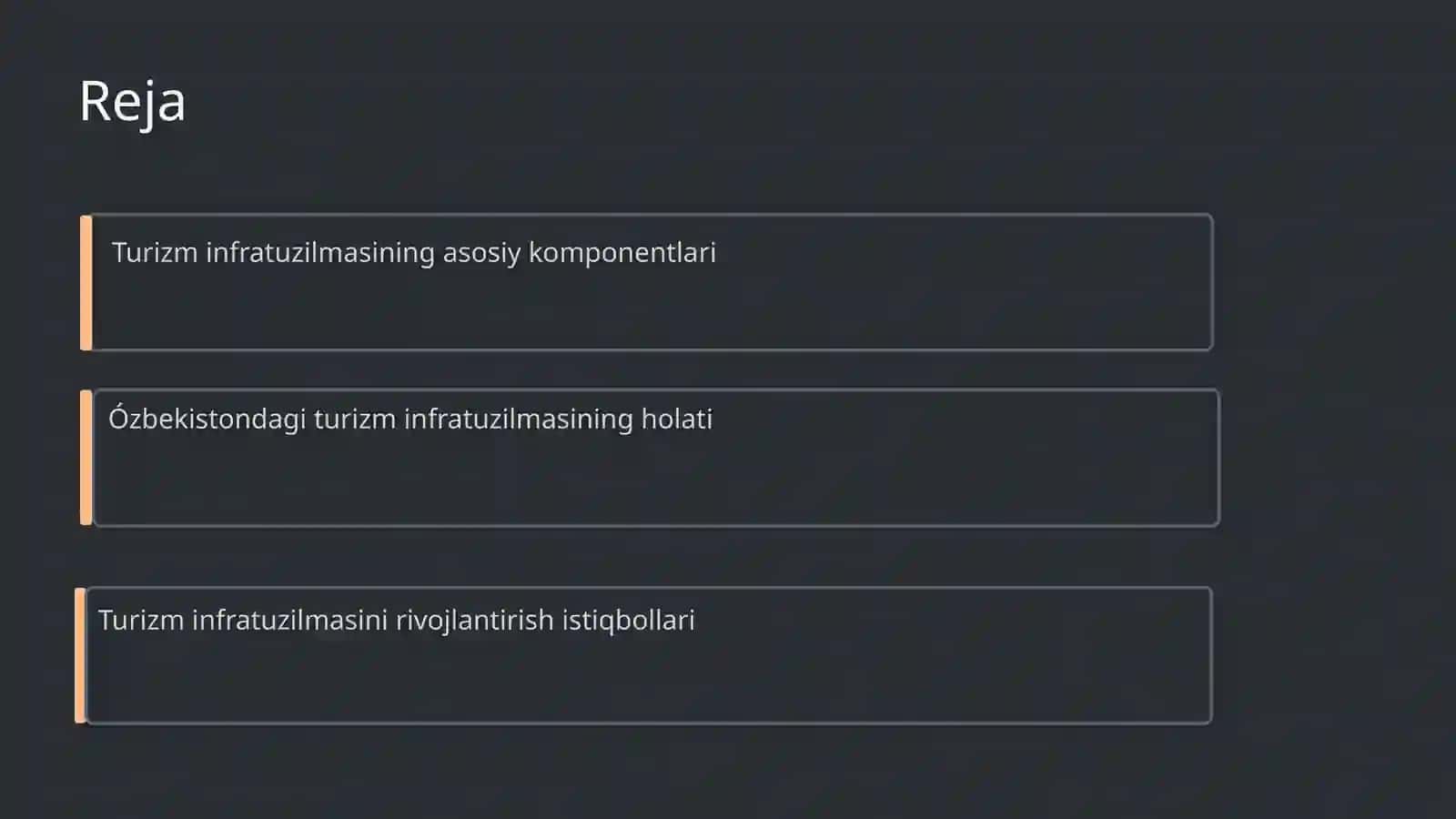 Ózbekistonda turizm infratuzilmasi va uning tasnifi 2
