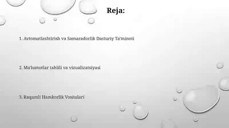 Avtomatlashtirish va Samaradorlik Dasturiy Ta'minoti 2