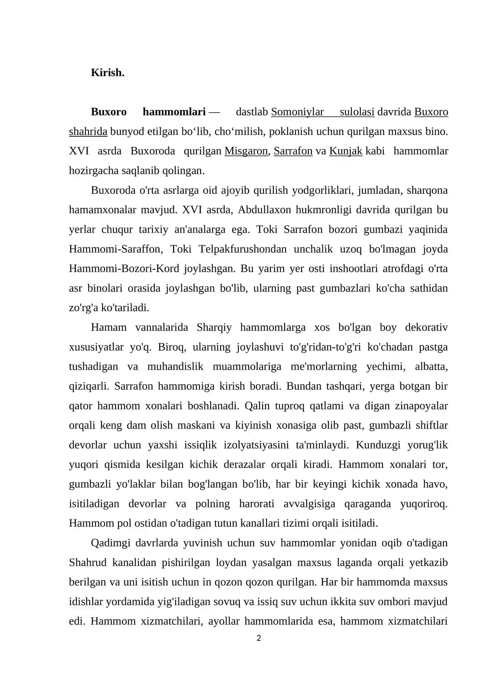 Vobkent tumanidagi XVI asrda qurilgan Eski hammomning konstruktiv yechimi tahlili 2