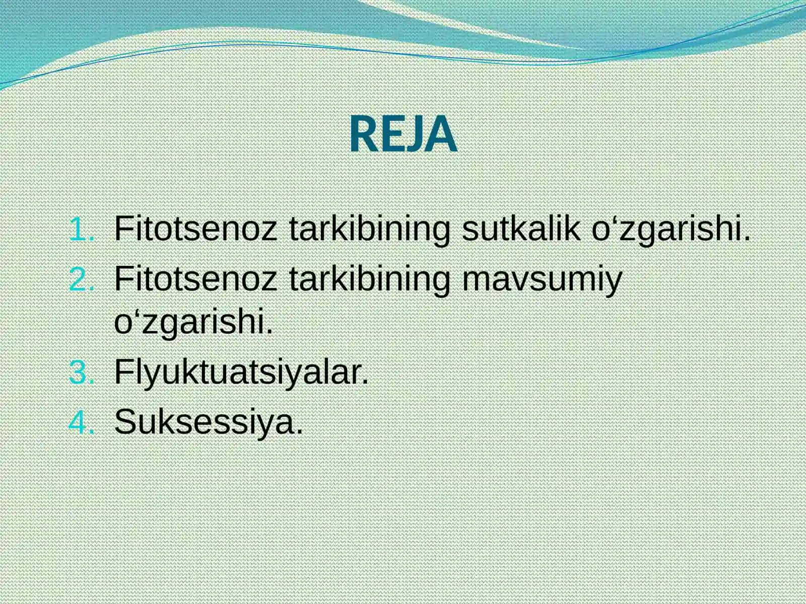 Fitotsenozlarning dinamikasi (sindinamika) 2