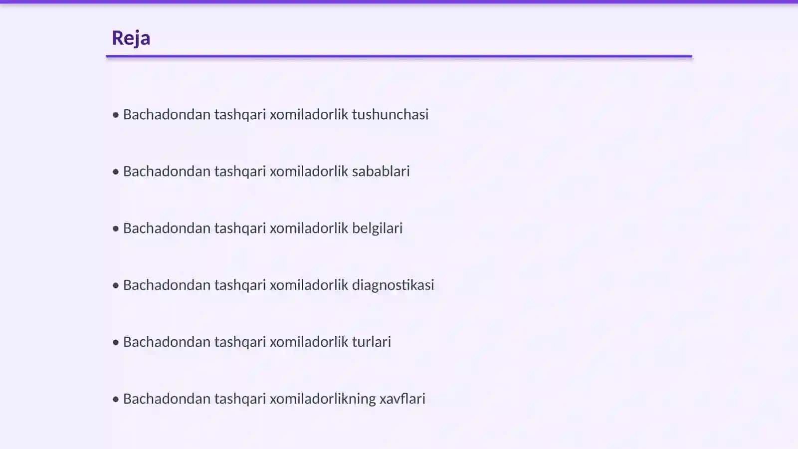 Bachadondan tashqari xomiladorlik 2