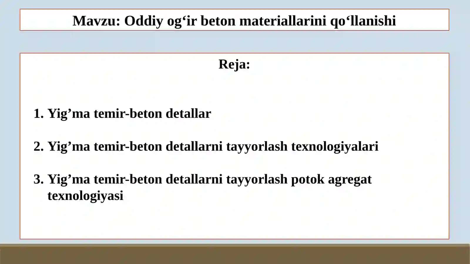 Yigʻma Temirbeton Konstruksiyalar 2
