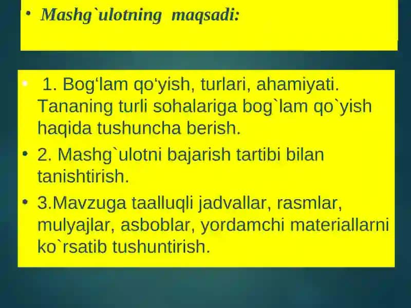 BOG‘LAM QO‘YISH 2
