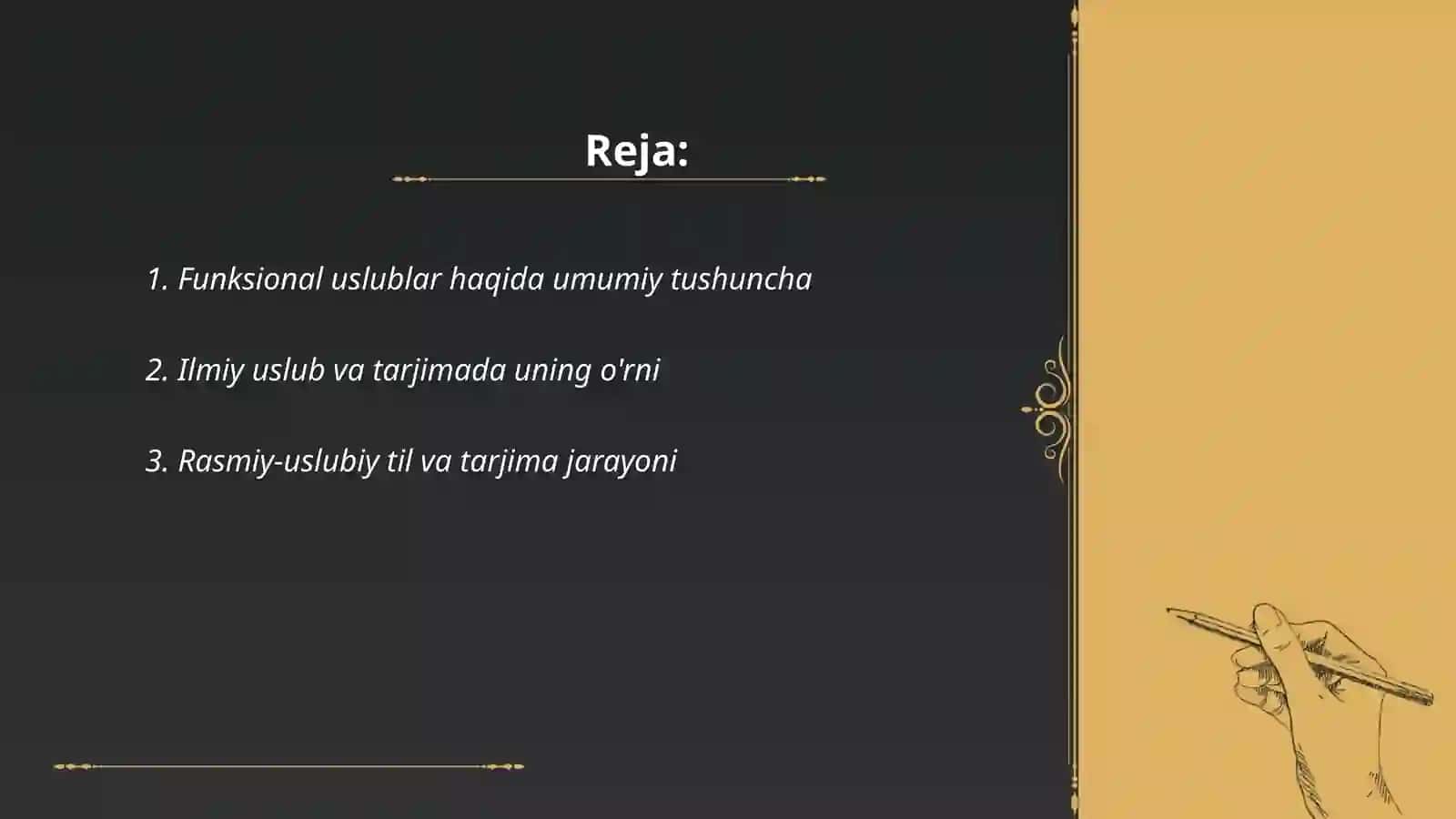 Funksional uslublar va ularning tarjima amalyotidagi o'rni misollari bilan birga 2