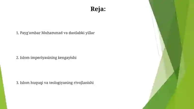 Islomning paydo bòlishi va evalyutsiyasi 2