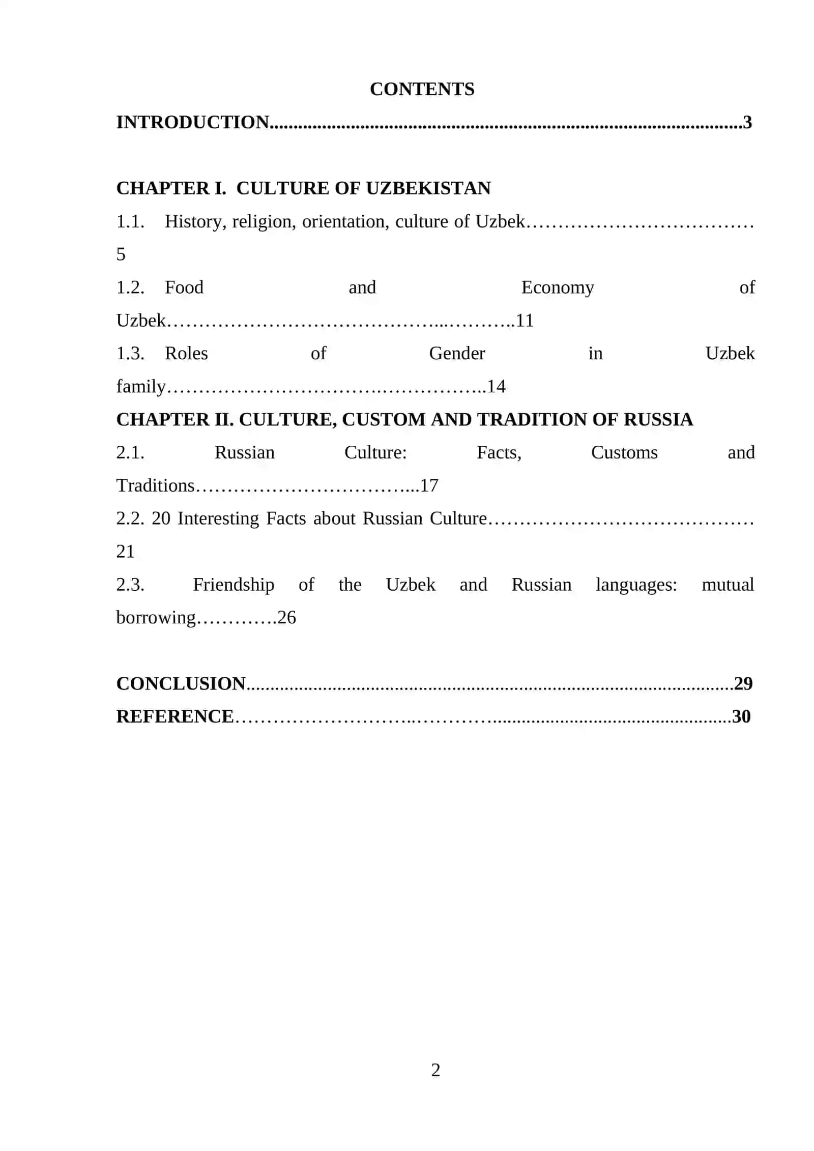 Course Work on Comparing Russian and Uzbek Cultural Phenomenon 2