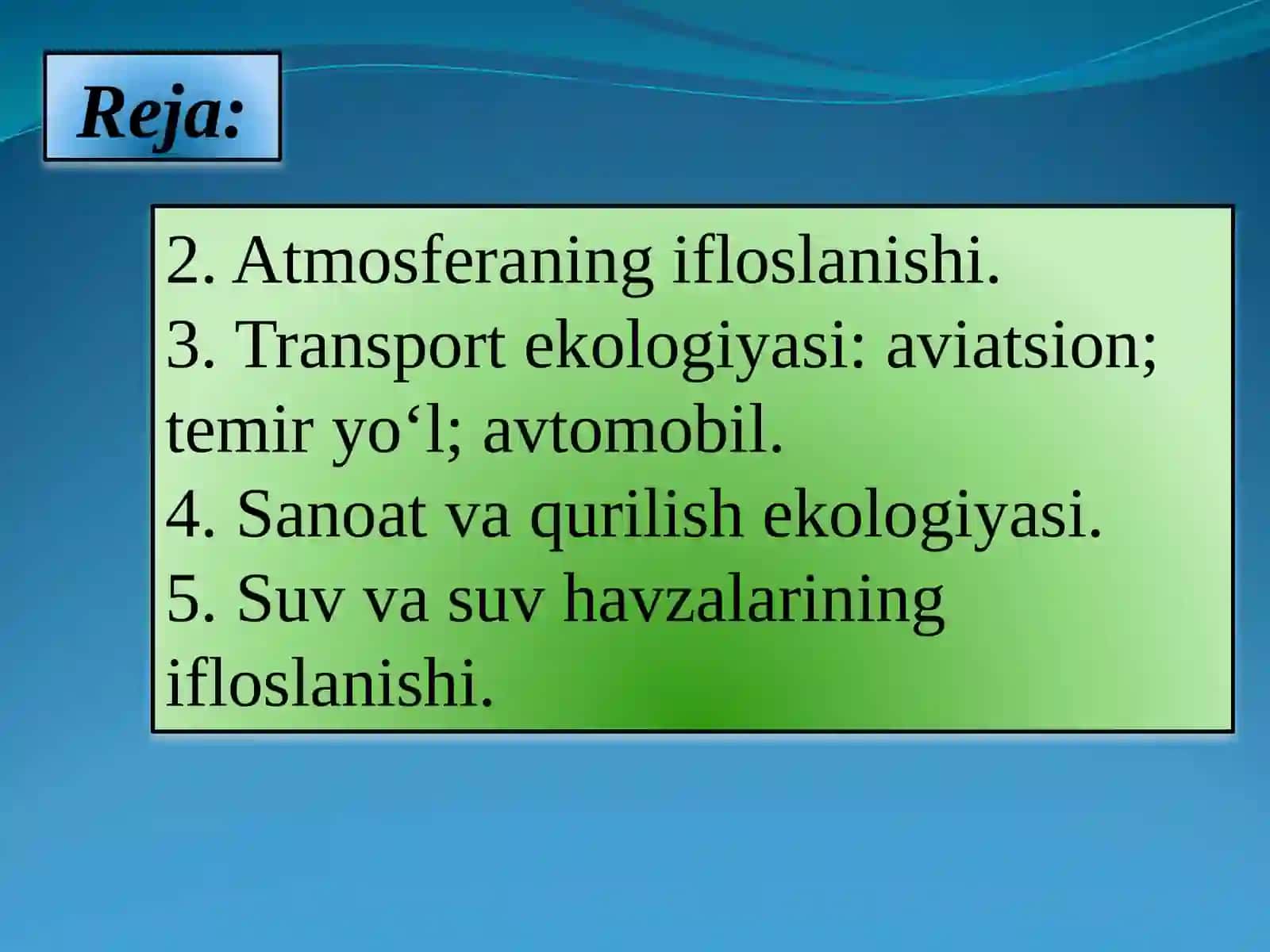 Ekologiyaning nazariy asoslari 2