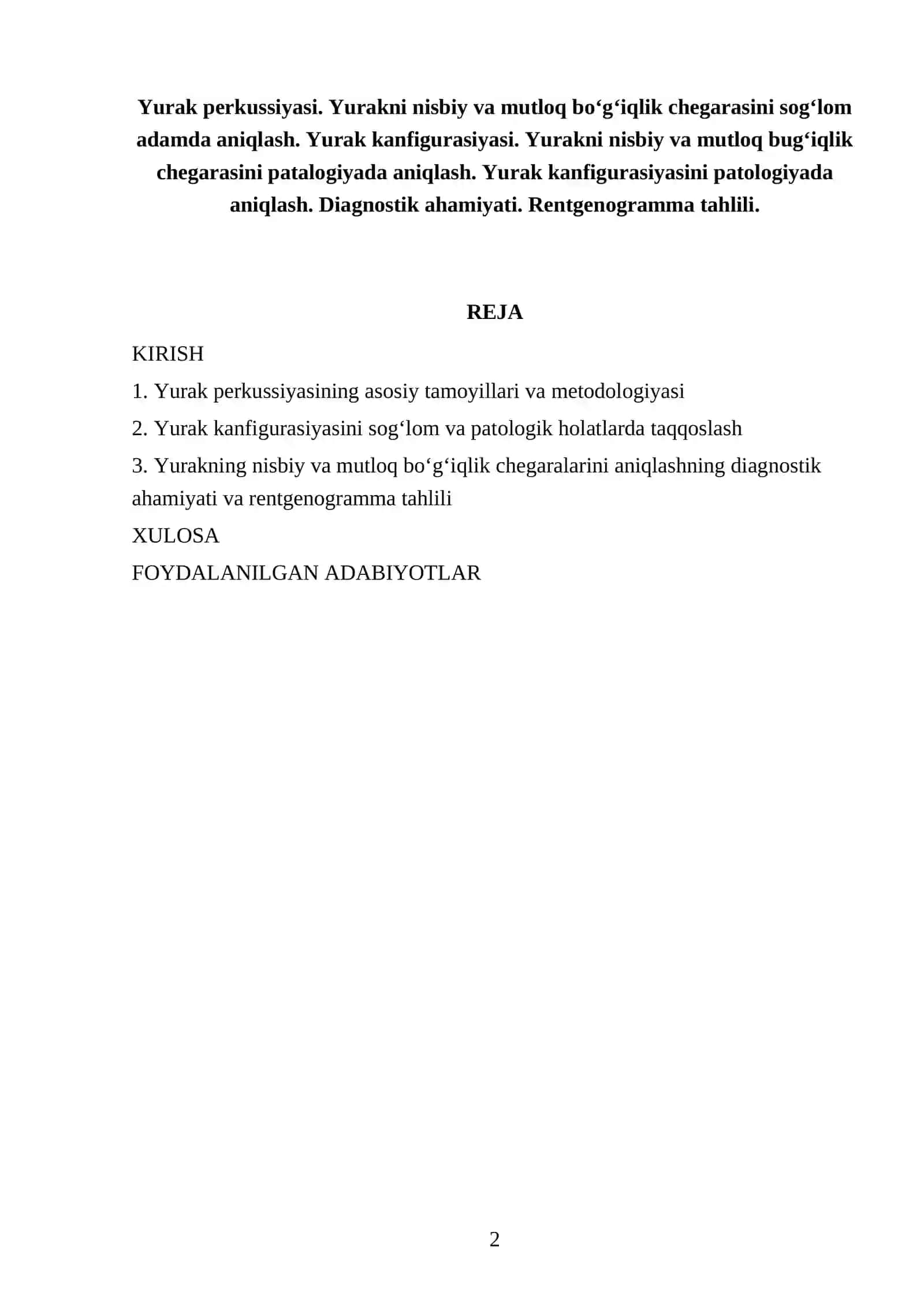 Yurak perkussiyasi 2