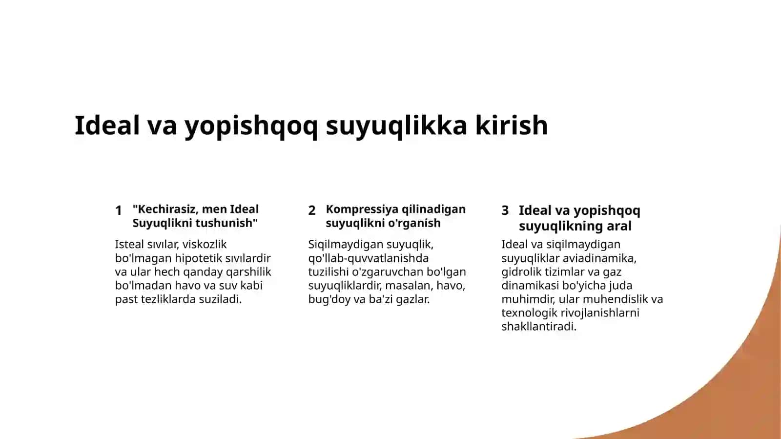 Ideal va yopishqoq suyuqlik 2