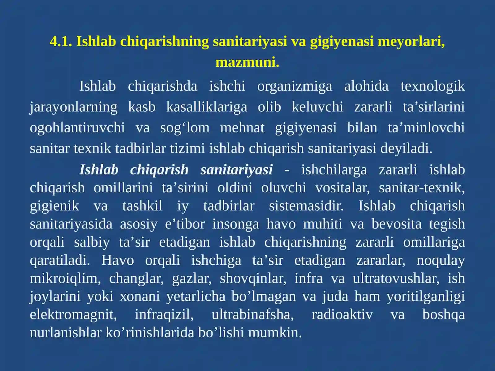 Ishlаb chiqаrish jarayonlari sаnitаriyasi va gigiyenasi 2