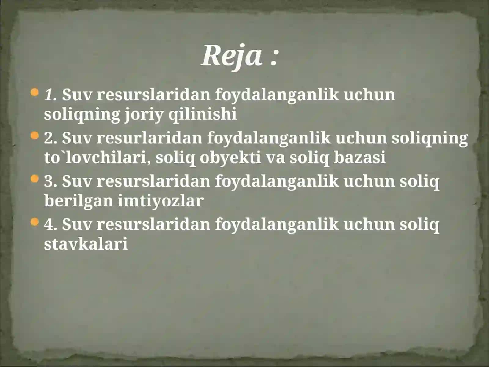 Suv resurslaridan foydalanganlik uchun soliq 2