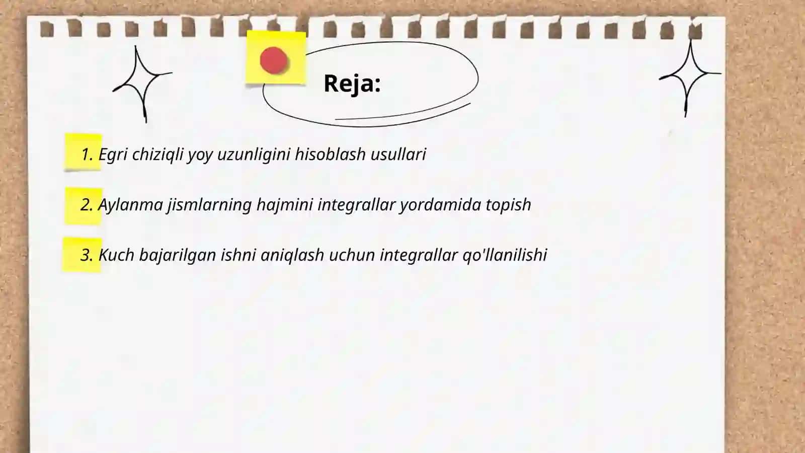 Aniq integral yordamida 2