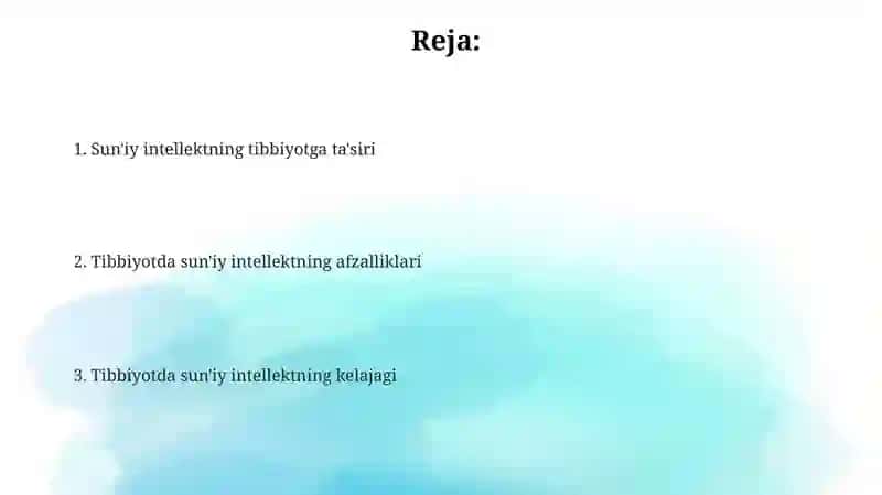 SuniyIntellektningtibbiyotgatasiri 2