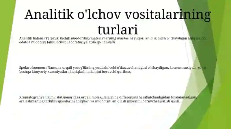 Analitik OʻLchash Asboblarining Turlari Tuzilishi Xossalari Va Qisimlari 2