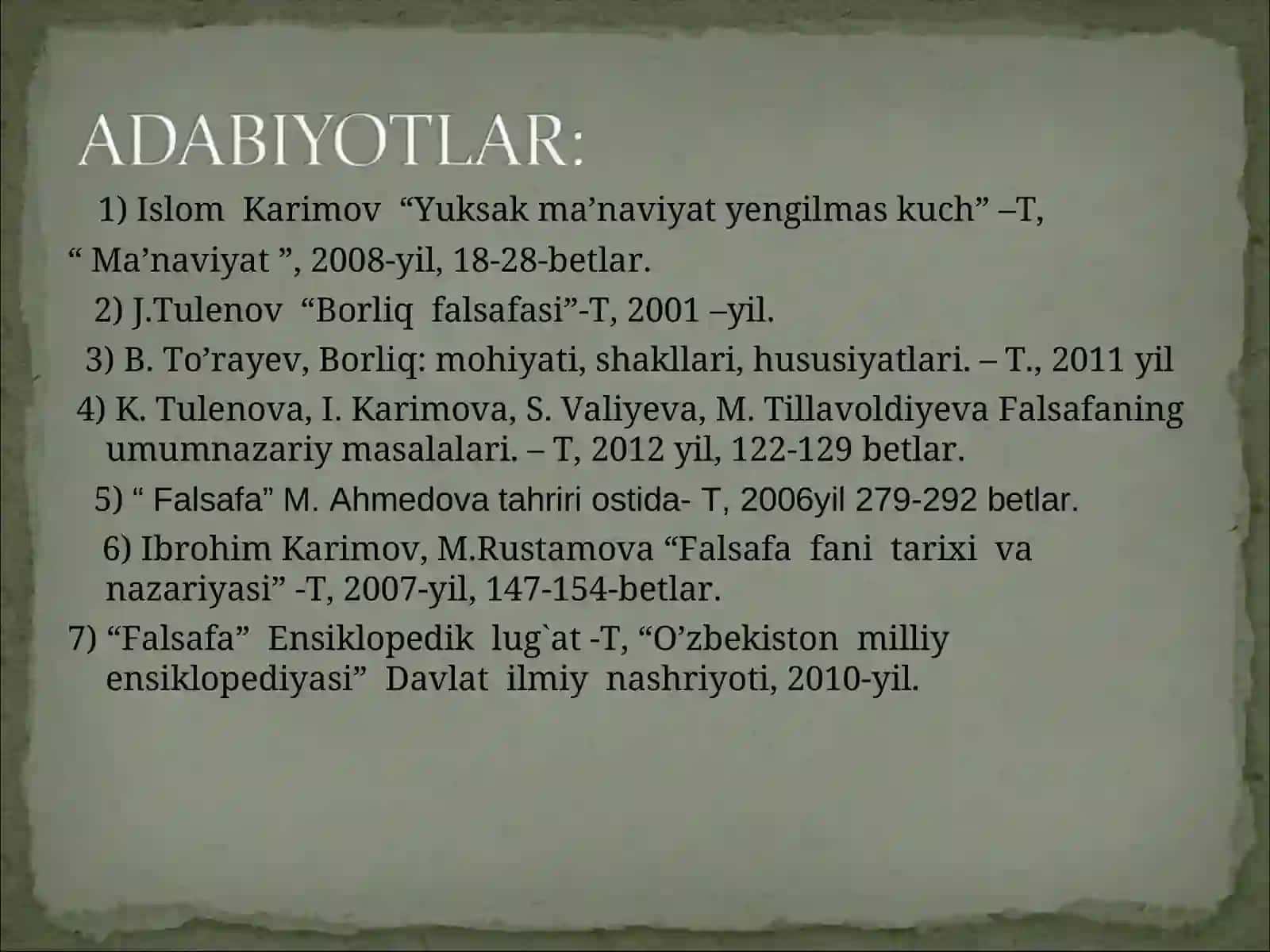 Ontologiya – borliq to`g`risidagi  ta’limot. 2