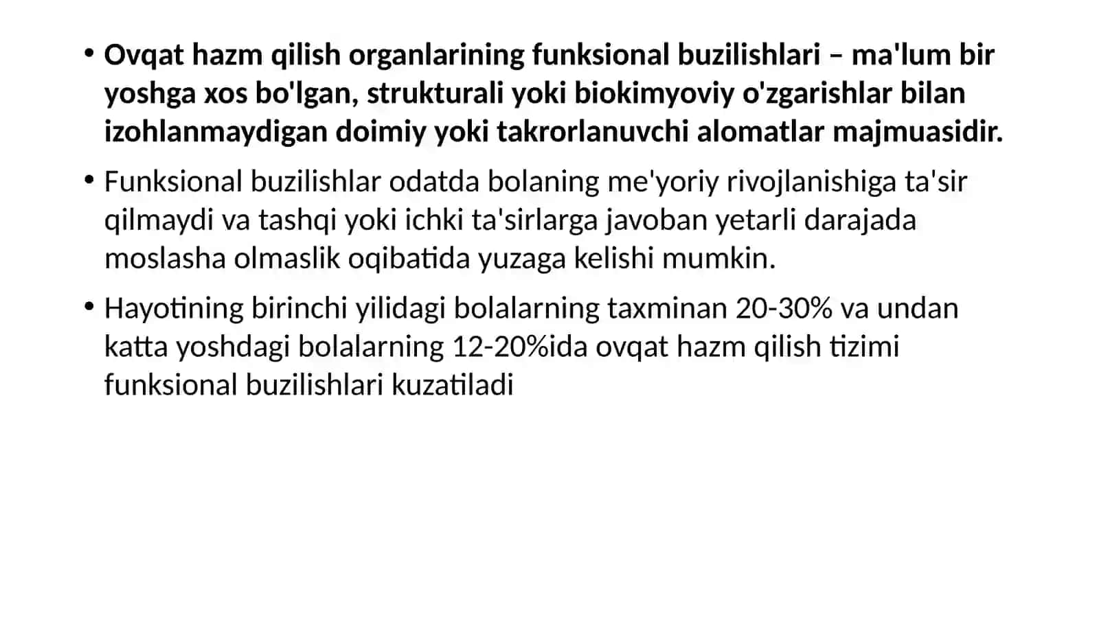 Bolalarda ovqat hazm qilish a'zolari funksional buzilishlari 2