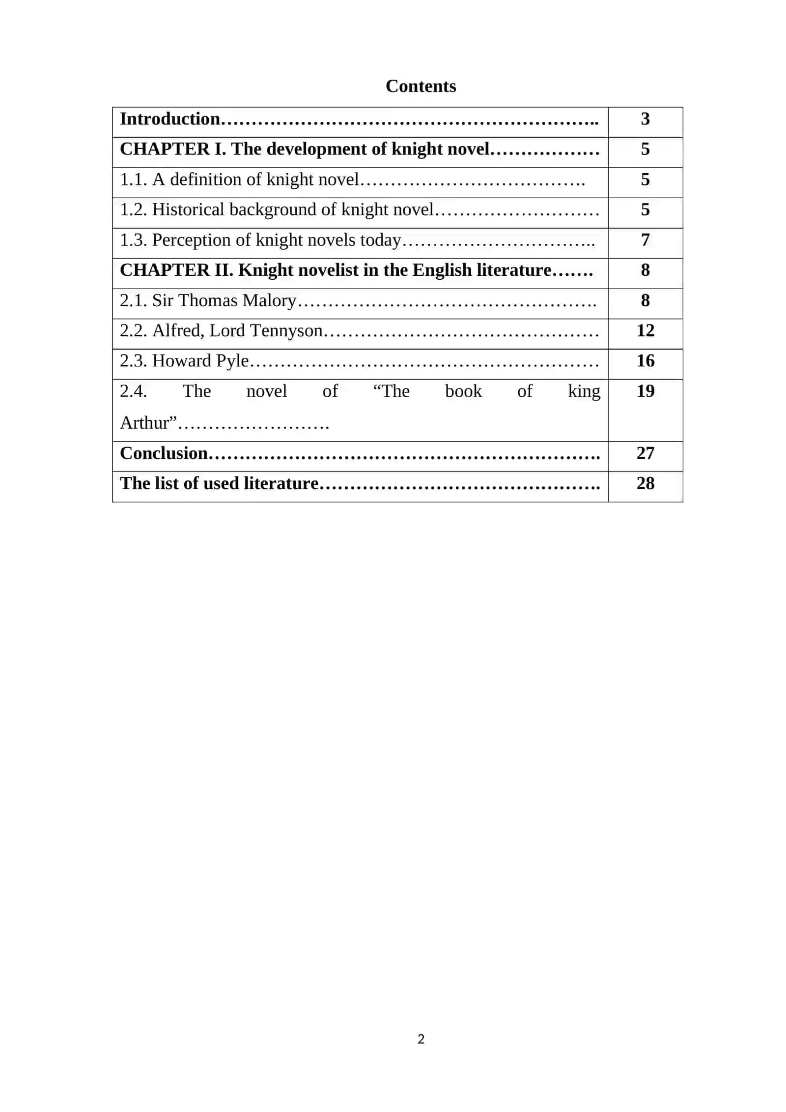 Knight novels in English literature 2