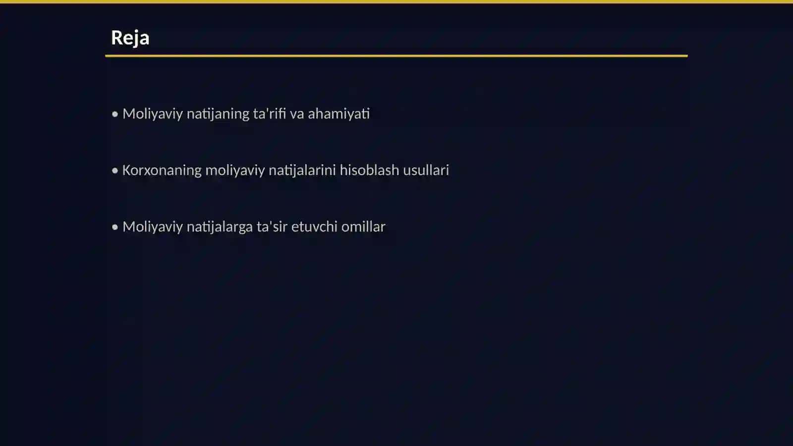 Korxonaning moliyaviy natijasi va uning shakllanishi 2